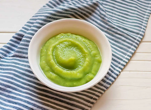 Appel, erwten en spinazie puree - Babyvoeding