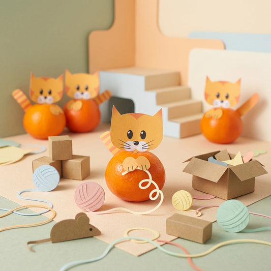 Trakteren op het kinderdagverblijf: Traktatie mandarijn katjes