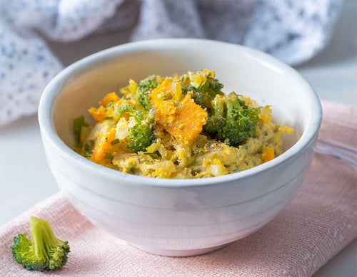 Zoete aardappel, venkel en broccoli stamppot