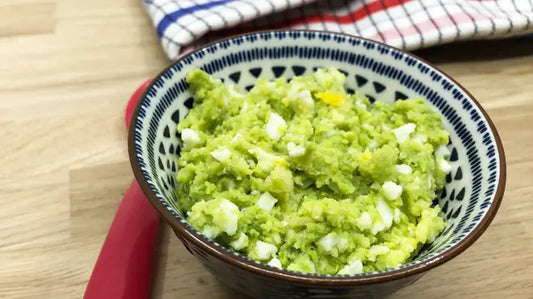 Aardappel en erwtjes met ei