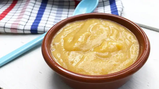 Banaan, appel en abrikozenmoes