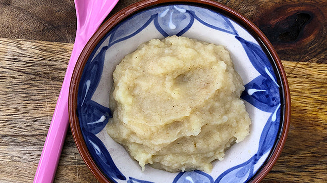 Knolselderijpuree met appel en kaneel