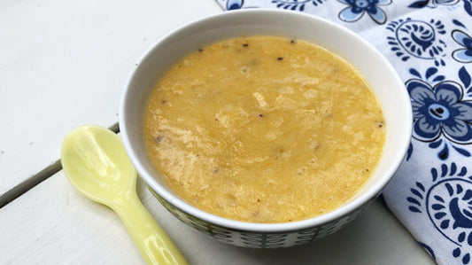 Perzik, banaan en kiwi puree