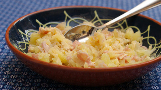 Witlofpuree met ham en kaas