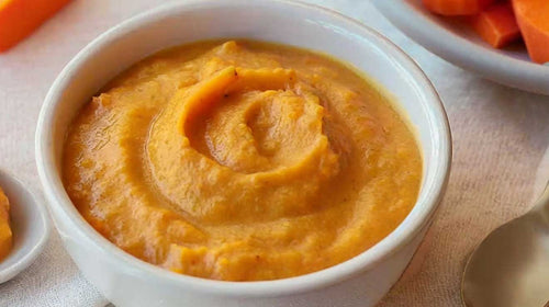 Wortel, zoete aardappel en paprika hapje