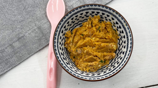 Wortelpuree met rundergehakt en peterselie