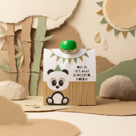 Printable knijpfruit wikkel jarige panda