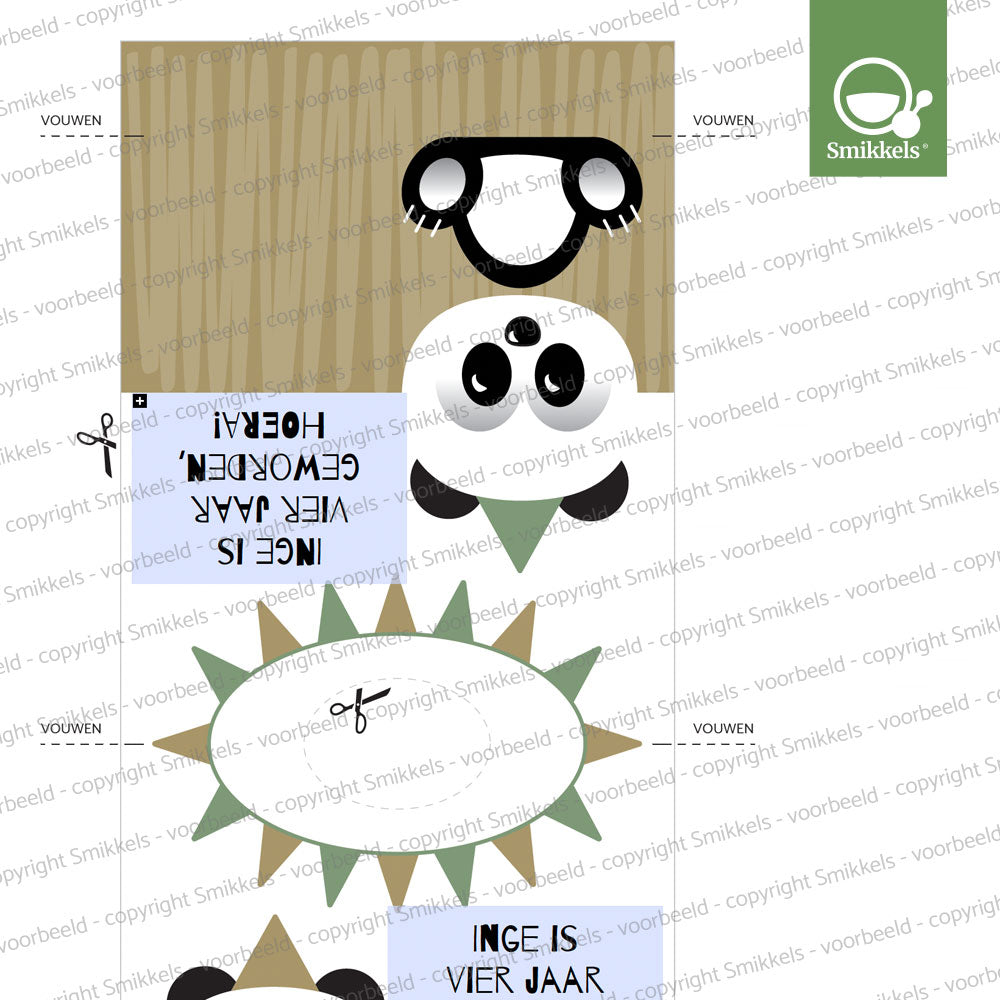 Printable knijpfruit wikkel jarige panda