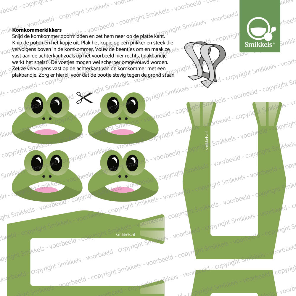 Printable traktatie komkommer kikkers