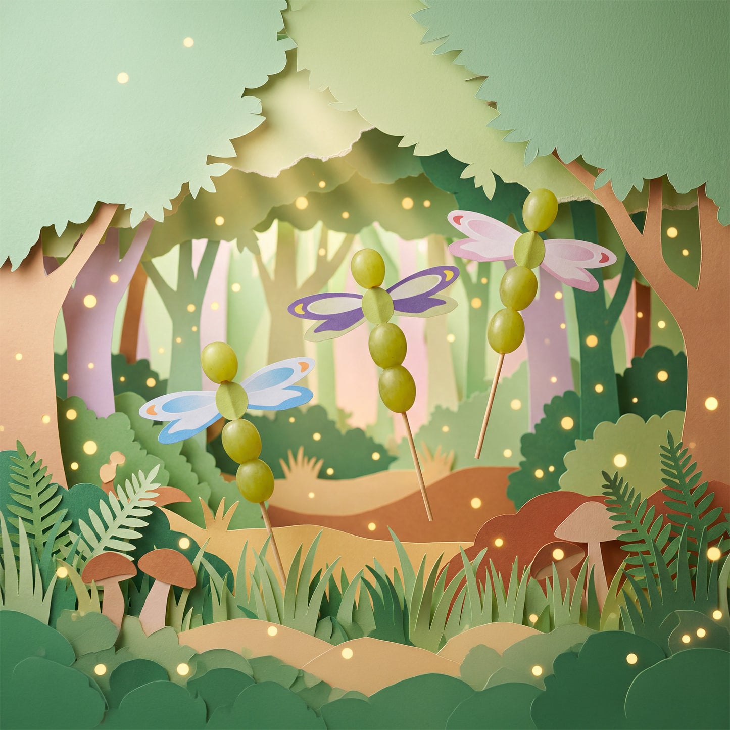 Printable traktatie druiven libelle