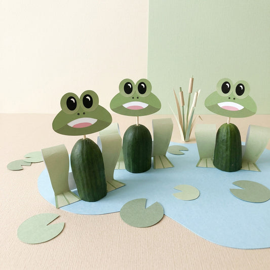 Printable traktatie komkommer kikkers