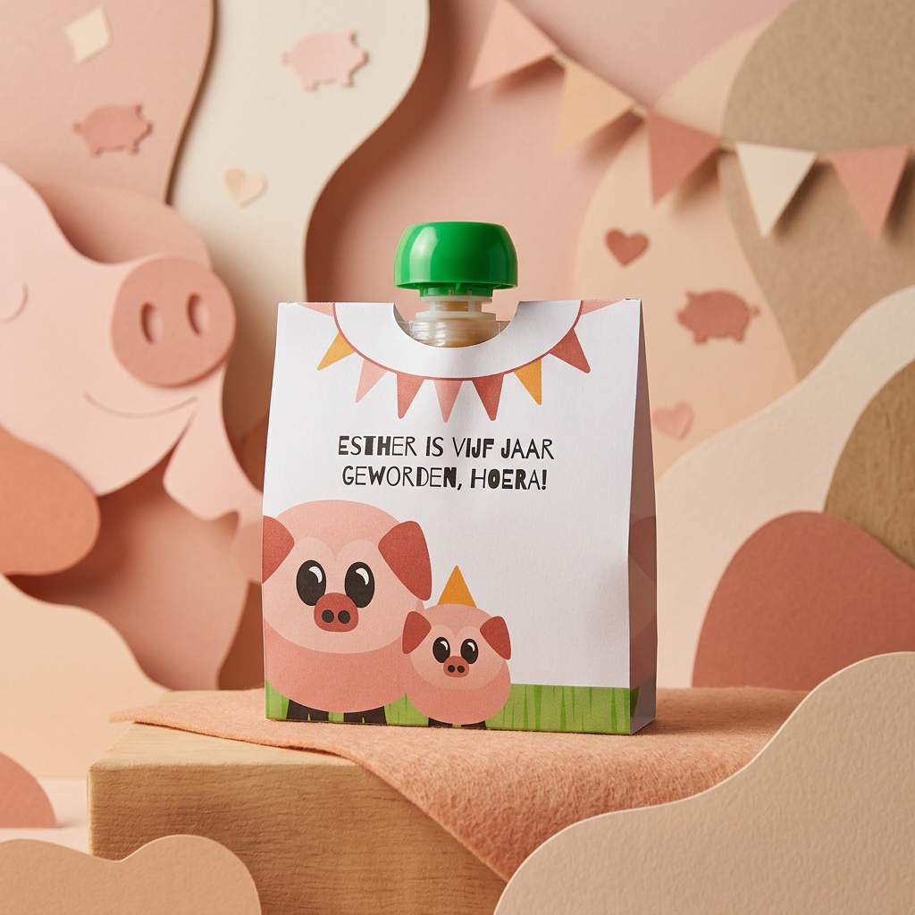 Printable knijpfruit wikkel feestvarkentje