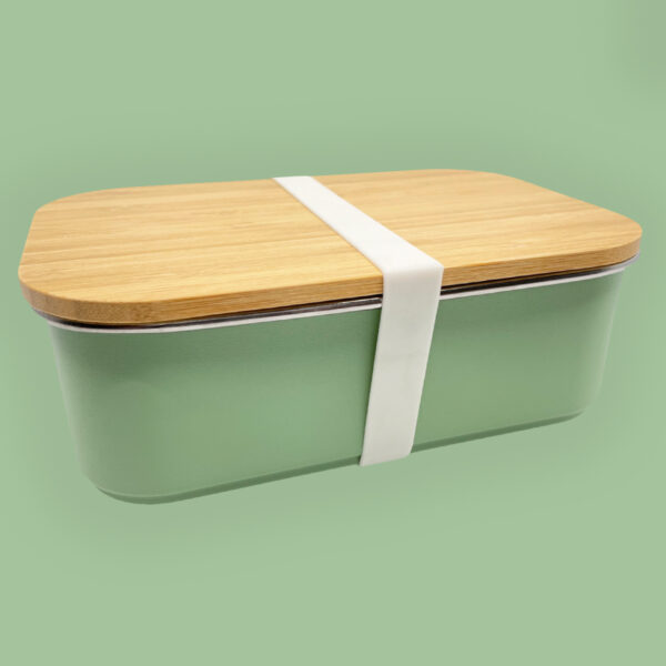Groene RVS Lunchbox broodtrommel met elastiek