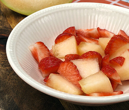 Meloen en aardbeien fruitsalade