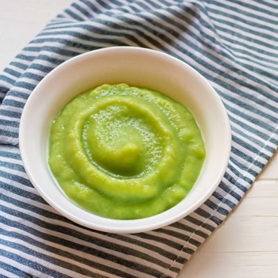 Appel, erwten spinazie puree - Recept voor babyvoeding
