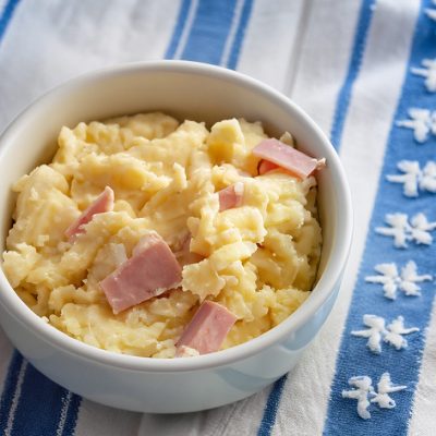 Asperges met aardappelpuree, ham en ei