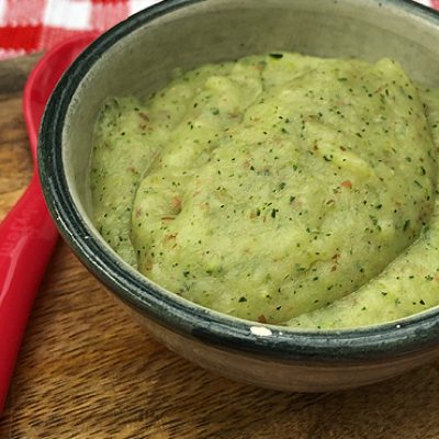 Courgette met aardpeerpuree